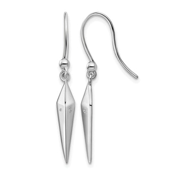 White Ice Sterling Silver Rhodium-plated Diamond Shepherd Hook Dangle Earrings - Birthstone Company