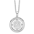 White Ice Sterling Silver Rhodium-Rhodium-Plated 18 Inch Diamond Letter G Initial Necklace with 2 Inch Extender