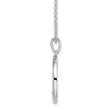 White Ice Sterling Silver Rhodium-Rhodium-Plated 18 Inch Diamond Letter H Initial Necklace with 2 Inch Extender - Birthstone Company