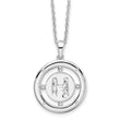 White Ice Sterling Silver Rhodium-Rhodium-Plated 18 Inch Diamond Letter H Initial Necklace with 2 Inch Extender - Birthstone Company