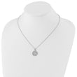 White Ice Sterling Silver Rhodium-Rhodium-Plated 18 Inch Diamond Letter M Initial Necklace with 2 Inch Extender - Birthstone Company