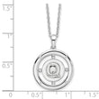 White Ice Sterling Silver Rhodium-Rhodium-Plated 18 Inch Diamond Letter Q Initial Necklace with 2 Inch Extender - Birthstone Company