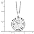 White Ice Sterling Silver Rhodium-Rhodium-Plated 18 Inch Diamond Letter Y Initial Necklace with 2 Inch Extender - Birthstone Company