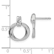 White Ice Sterling Silver Rhodium-plated Diamond Circle Post Dangle Earrings - Birthstone Company