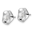 White Ice Sterling Silver Rhodium-plated Diamond Wavy Disk Post Earrings
