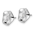 White Ice Sterling Silver Rhodium-plated Diamond Wavy Disk Post Earrings - Birthstone Company