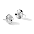 White Ice Sterling Silver Rhodium-plated Diamond Wavy Disk Post Earrings - Birthstone Company