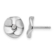 White Ice Sterling Silver Rhodium-plated Diamond Wavy Disk Post Earrings - Birthstone Company