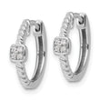 White Ice Sterling Silver Rhodium-plated Diamond Square Hinged Hoop Earrings - Birthstone Company