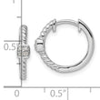 White Ice Sterling Silver Rhodium-plated Diamond Square Hinged Hoop Earrings - Birthstone Company