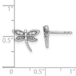 White Ice Sterling Silver Rhodium-plated Diamond Dragonfly Post Earrings - Birthstone Company