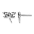 White Ice Sterling Silver Rhodium-plated Diamond Dragonfly Post Earrings - Birthstone Company