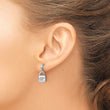 White Ice Sterling Silver Rhodium-plated Diamond Heart Lock Dangle Post Earrings - Birthstone Company