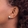 White Ice Sterling Silver Rhodium-plated Diamond Heart Earrings - Birthstone Company