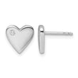 White Ice Sterling Silver Rhodium-plated Diamond Heart Earrings - Birthstone Company