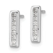 Sterling Silver RH Plated White Ice .15ct Diamond Earrings