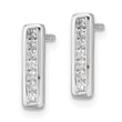 White Ice Sterling Silver Rhodium-plated Diamond Vertical Post Earrings - Birthstone Company