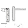 White Ice Sterling Silver Rhodium-plated Diamond Vertical Post Earrings - Birthstone Company