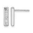 White Ice Sterling Silver Rhodium-plated Diamond Vertical Post Earrings - Birthstone Company