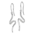 Sterling Silver RH Plated White Ice .10ct. Dia. Shepherd Hook Earrings