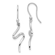 Sterling Silver RH Plated White Ice .10ct. Dia. Shepherd Hook Earrings