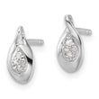 White Ice Sterling Silver Rhodium-plated Diamond Post Earrings - Birthstone Company
