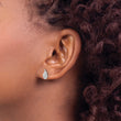 White Ice Sterling Silver Rhodium-plated Diamond Post Earrings - Birthstone Company