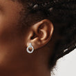 White Ice Sterling Silver Rhodium-plated Diamond Three Ring Post Earrings - Birthstone Company