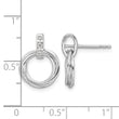 White Ice Sterling Silver Rhodium-plated Diamond Three Ring Post Earrings - Birthstone Company