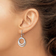 White Ice Sterling Silver Rhodium-plated Fancy Diamond Circle Shepherd Hook Dangle Earrings - Birthstone Company
