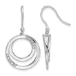 White Ice Sterling Silver Rhodium-plated Fancy Diamond Circle Shepherd Hook Dangle Earrings - Birthstone Company