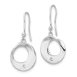 Sterling Silver RH Plated White Ice .05ct. Diamond Dangle Earrings