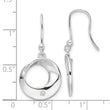 Sterling Silver RH Plated White Ice .05ct. Diamond Dangle Earrings
