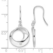 White Ice Sterling Silver Rhodium-plated Diamond Circle Shepherds Hook Dangle Earrings - Birthstone Company