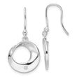 Sterling Silver RH Plated White Ice .05ct. Diamond Dangle Earrings