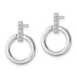 White Ice Sterling Silver Rhodium-plated Diamond Open Circle Post Earrings - Birthstone Company