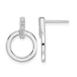 White Ice Sterling Silver Rhodium-plated Diamond Open Circle Post Earrings - Birthstone Company
