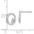 White Ice Sterling Silver Rhodium-plated Diamond Oval Post Earrings - Birthstone Company