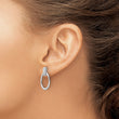 White Ice Sterling Silver Rhodium-plated Diamond Oval Post Dangle Earrings - Birthstone Company