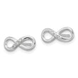 Sterling Silver RH Plated White Ice .06ct. Diamond Infinity Post Earrings
