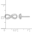 White Ice Sterling Silver Rhodium-plated Diamond Infinity Post Earrings - Birthstone Company