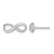 White Ice Sterling Silver Rhodium-plated Diamond Infinity Post Earrings - Birthstone Company