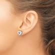 White Ice Sterling Silver Rhodium-plated Diamond Open Heart Post Earrings - Birthstone Company