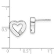 White Ice Sterling Silver Rhodium-plated Diamond Open Heart Post Earrings - Birthstone Company