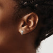 White Ice Sterling Silver Rhodium-plated Diamond Cross Post Earrings - Birthstone Company