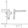 White Ice Sterling Silver Rhodium-plated Diamond Cross Post Earrings - Birthstone Company