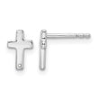 White Ice Sterling Silver Rhodium-plated Diamond Cross Post Earrings - Birthstone Company