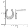 White Ice Sterling Silver Rhodium-plated Diamond Horseshoe Post Earrings - Birthstone Company