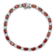Sterling Silver Rhodium-plated Garnet and Cz Bracelet - Birthstone Company