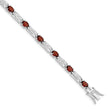 Sterling Silver Rhodium-plated Garnet Bracelet